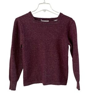 Vintage Laura Johnson for Foxcroft marina wool sweater wine square neck size M